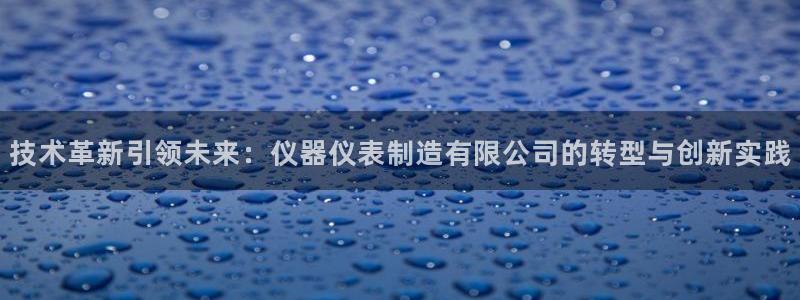 星欧娱乐文化无锡：技术革新引领未来：仪器仪表制造有限公司的转