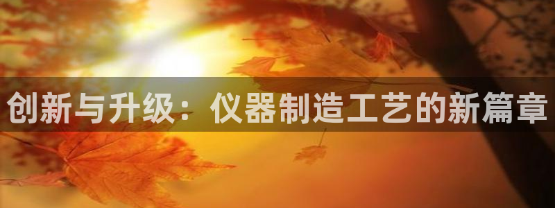 星欧娱乐平台怎么样：创新与升级：仪器制造工艺的新篇章